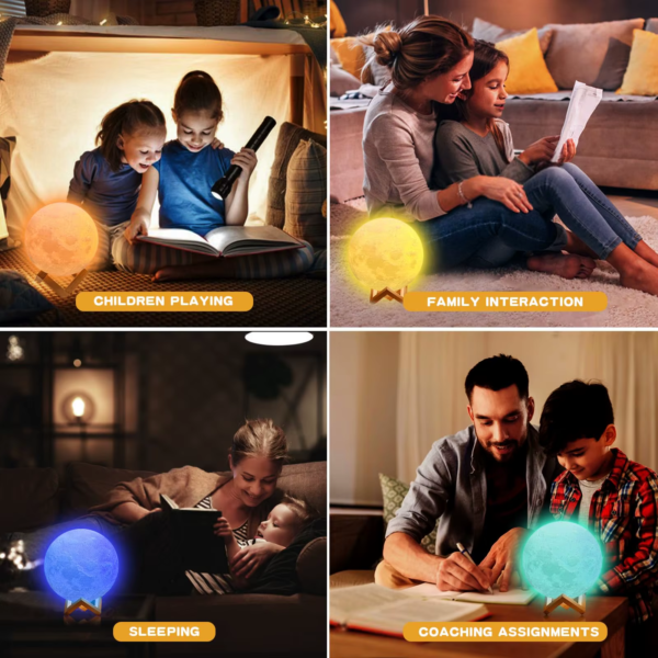 16 Color LED Moon Light USB Rechargeable Remote Control Tap Light Moon Lamp for Bedroom Decoration Kids Birthday Gift Nightlight - Image 6