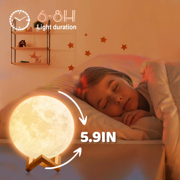 16 Color LED Moon Light USB Rechargeable Remote Control Tap Light Moon Lamp for Bedroom Decoration Kids Birthday Gift Nightlight - Image 5